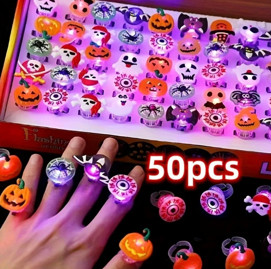 Led Ring Light 18 - Anelli luminosi di Halloween per bambini,