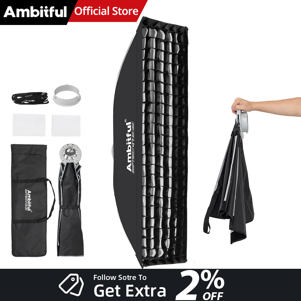Photography Lighting Mount - AMBITFUL Q7-II 30*120cm Softbox a Striscia