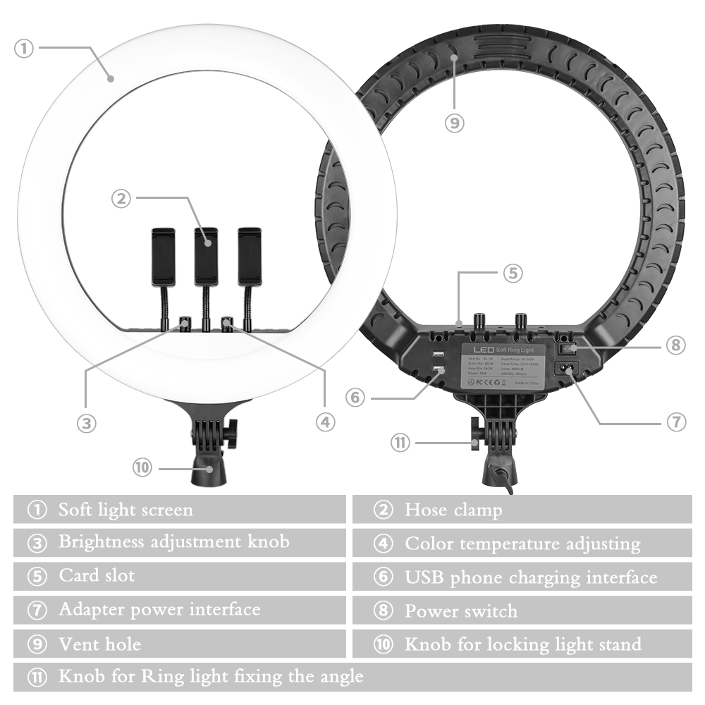 Lampada LED ad anello da 18 po - Photography Lighting Background recensione e prezzo