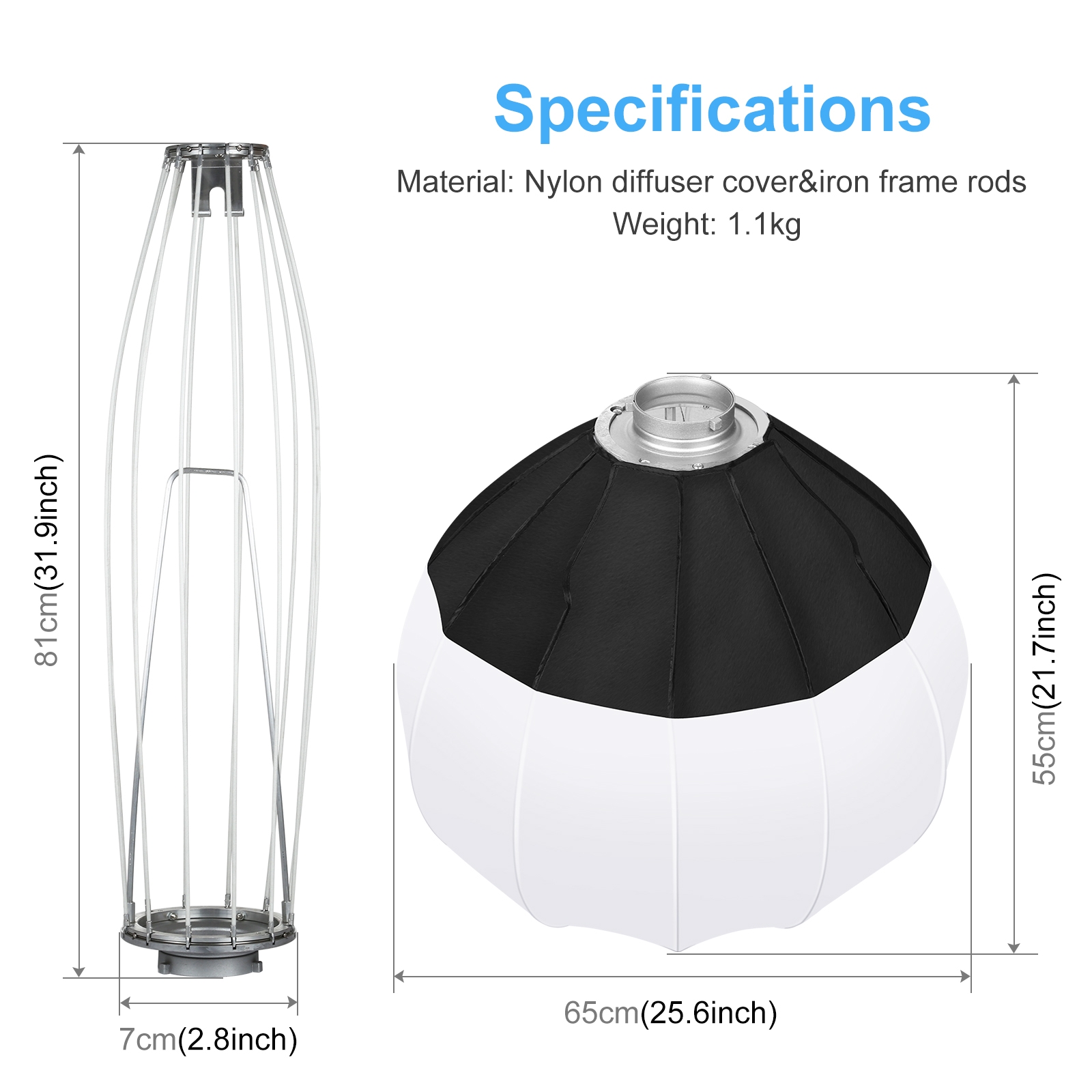 PULUZ 65cm lanterna pieghevole - Photography Lighting Mount recensione e prezzo