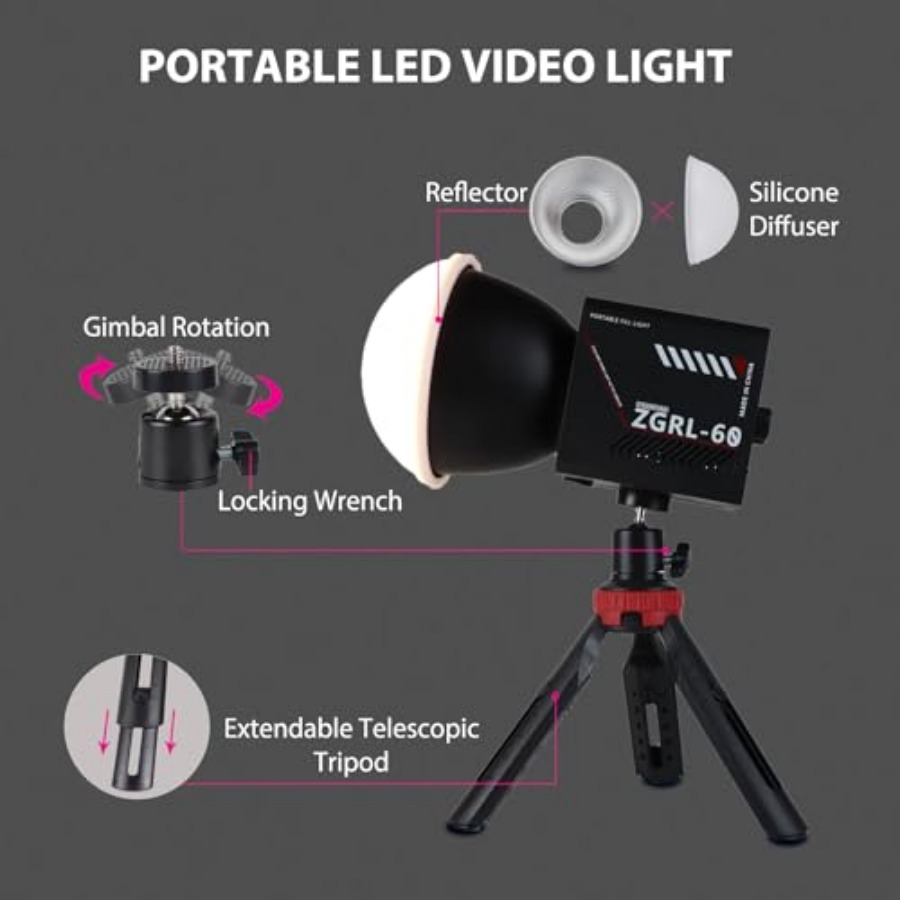 Luce video LED COB da 60W port - Photography Lighting Handheld recensione e prezzo