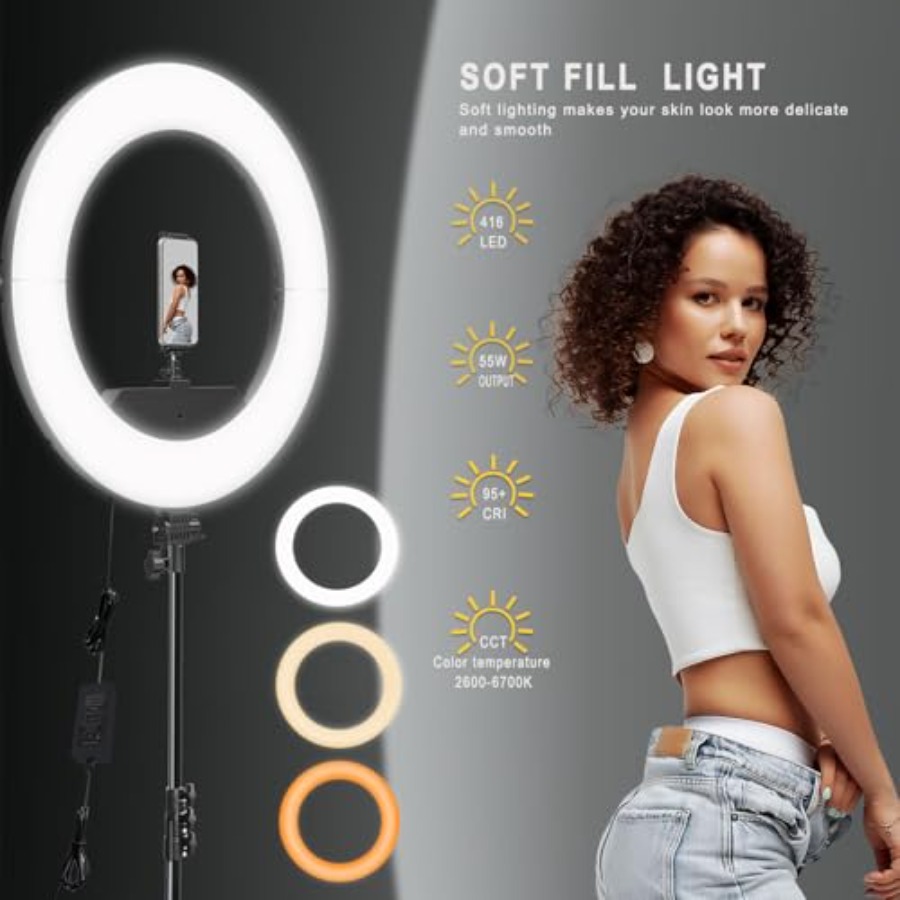 Kit Ring Light da 18 Pollici,  - Led Ring Light 18 recensione e prezzo