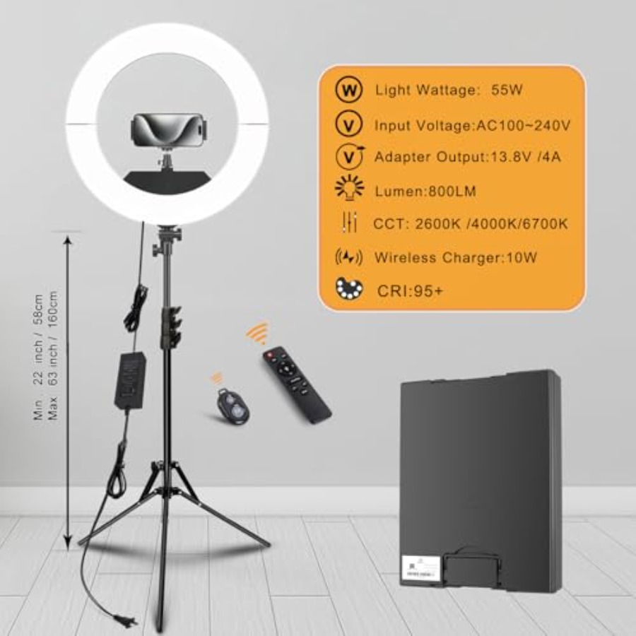 Kit Ring Light da 18 Pollici,  - Led Ring Light 18 recensione e prezzo