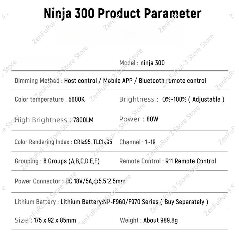 Luce LED Continua Ninja 300 80 - Photography Lighting Continuous recensione e prezzo